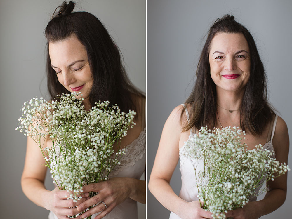 frauenportraits mit blumen
