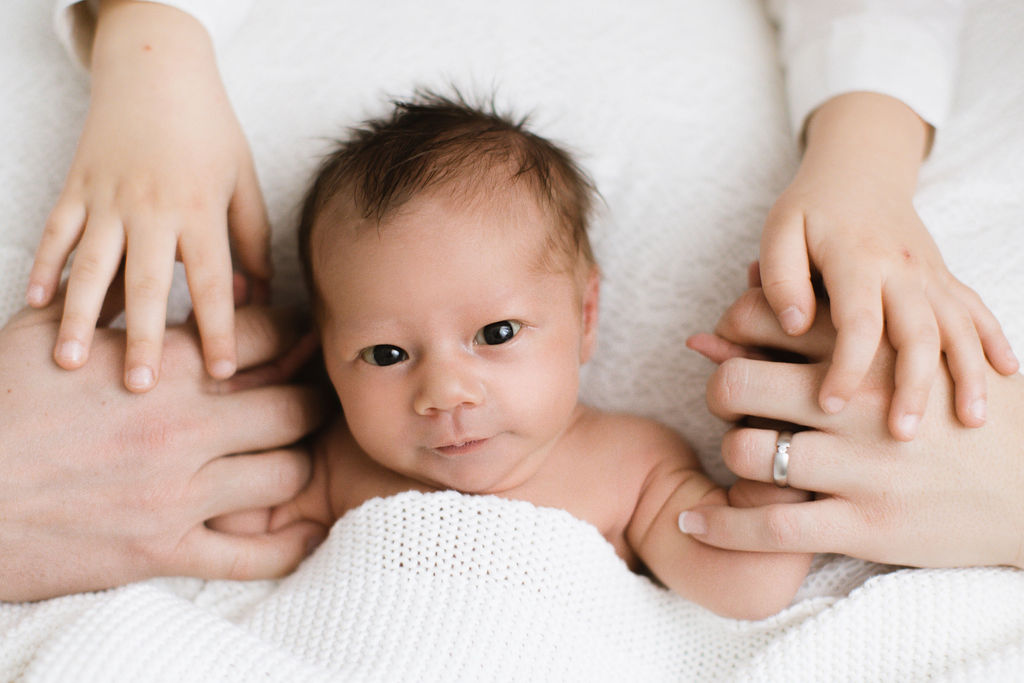 Babyfotos mit offene augen
